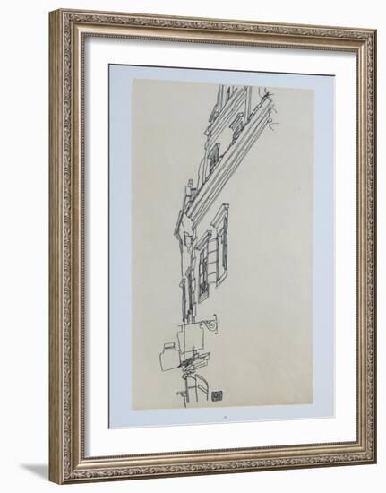 Gabled Houses at Krumau, 1917-Egon Schiele-Framed Collectable Print