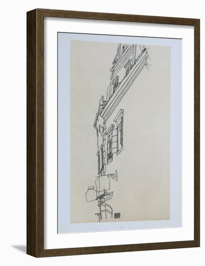 Gabled Houses at Krumau, 1917-Egon Schiele-Framed Collectable Print