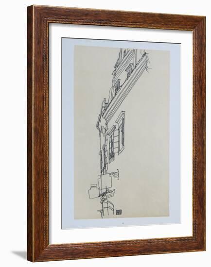 Gabled Houses at Krumau, 1917-Egon Schiele-Framed Collectable Print