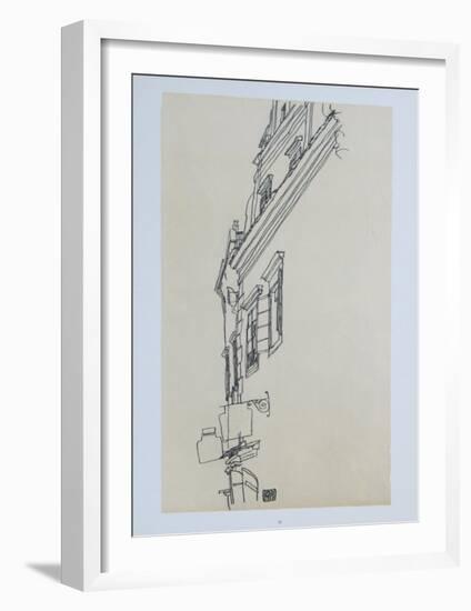 Gabled Houses at Krumau, 1917-Egon Schiele-Framed Collectable Print