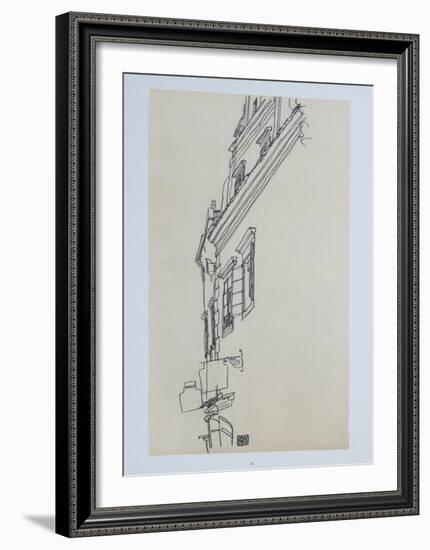 Gabled Houses at Krumau, 1917-Egon Schiele-Framed Collectable Print