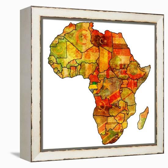 Gabon on Actual Map of Africa-michal812-Framed Stretched Canvas