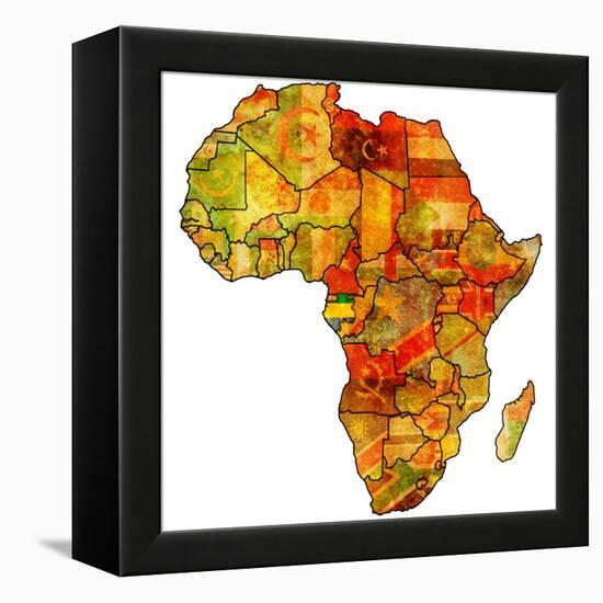 Gabon on Actual Map of Africa-michal812-Framed Stretched Canvas