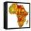 Gabon on Actual Map of Africa-michal812-Framed Stretched Canvas