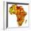 Gabon on Actual Map of Africa-michal812-Framed Premium Giclee Print