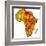 Gabon on Actual Map of Africa-michal812-Framed Art Print