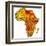 Gabon on Actual Map of Africa-michal812-Framed Art Print