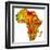 Gabon on Actual Map of Africa-michal812-Framed Art Print