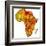 Gabon on Actual Map of Africa-michal812-Framed Art Print