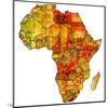 Gabon on Actual Map of Africa-michal812-Mounted Art Print