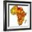 Gabon on Actual Map of Africa-michal812-Framed Art Print