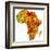 Gabon on Actual Map of Africa-michal812-Framed Art Print