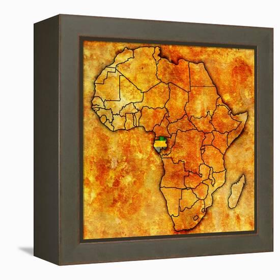 Gabon on Actual Map of Africa-michal812-Framed Stretched Canvas