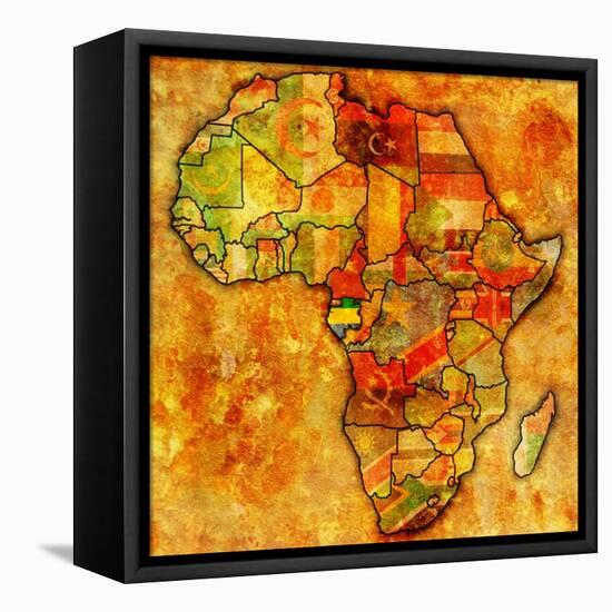 Gabon on Actual Map of Africa-michal812-Framed Stretched Canvas