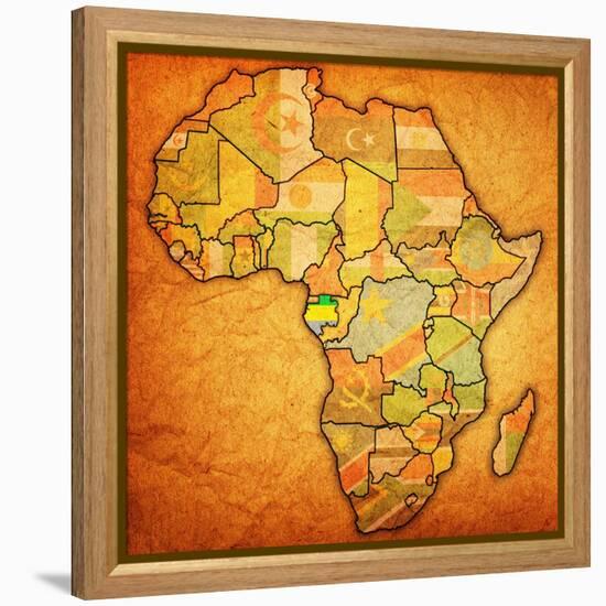 Gabon on Actual Map of Africa-michal812-Framed Stretched Canvas