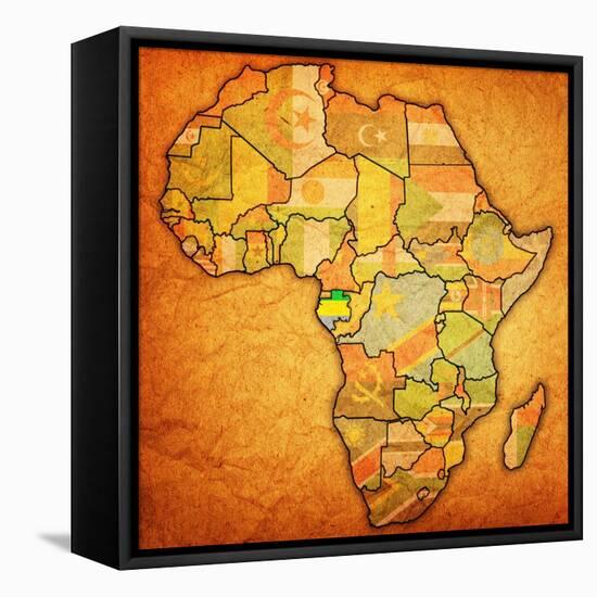 Gabon on Actual Map of Africa-michal812-Framed Stretched Canvas