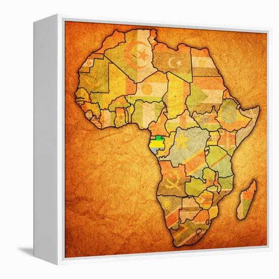 Gabon on Actual Map of Africa-michal812-Framed Stretched Canvas