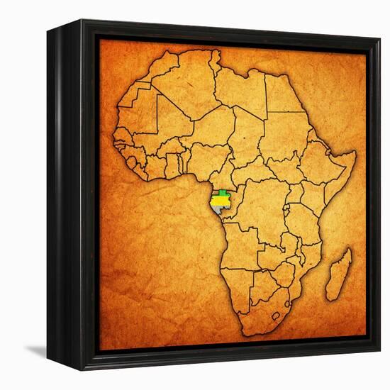 Gabon on Actual Map of Africa-michal812-Framed Stretched Canvas