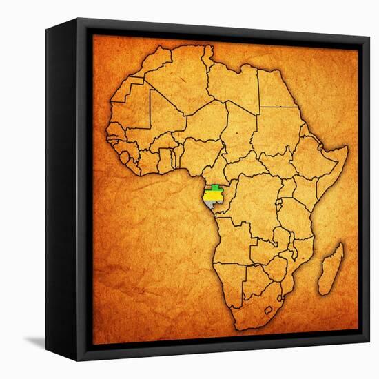 Gabon on Actual Map of Africa-michal812-Framed Stretched Canvas