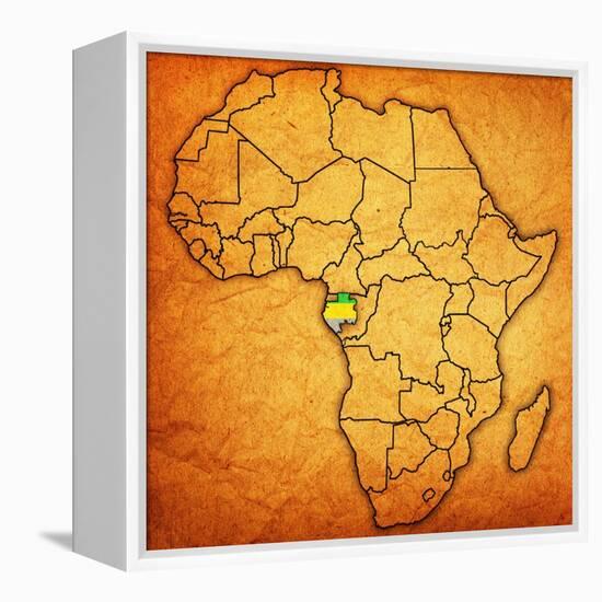 Gabon on Actual Map of Africa-michal812-Framed Stretched Canvas