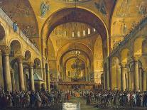 Doge and Lords in Church of San Rocco on Holy Day-Gabriel Bella-Mounted Giclee Print
