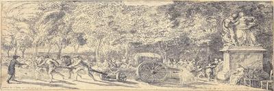 Scenes from the Tuileries: the Chairs and the Water Cart, 1760, Retouched 1763-Gabriel De Saint-aubin-Giclee Print