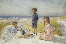 Erik, Else, Ove and Birthe Schultz on a Beach, 1919-Gabriel Oluf Jensen-Giclee Print