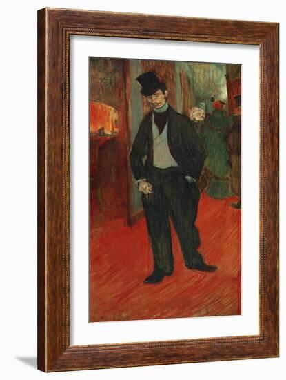 Gabriel Tapie De Celeyran in a Theater Corridor, 1893-1894-Henri de Toulouse-Lautrec-Framed Giclee Print