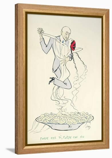 Gabriele D'Annunzio (1863-1938) Dancing with a Woman Above a Plate of Maccheroni (Colour Litho)-Sem-Framed Premier Image Canvas