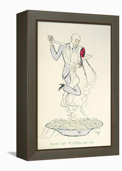 Gabriele D'Annunzio (1863-1938) Dancing with a Woman Above a Plate of Maccheroni (Colour Litho)-Sem-Framed Premier Image Canvas