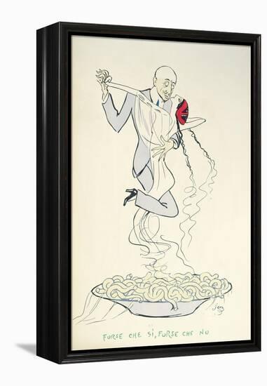 Gabriele D'Annunzio (1863-1938) Dancing with a Woman Above a Plate of Maccheroni (Colour Litho)-Sem-Framed Premier Image Canvas