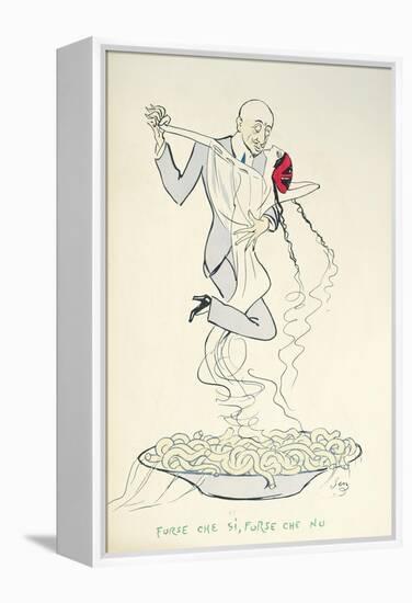 Gabriele D'Annunzio (1863-1938) Dancing with a Woman Above a Plate of Maccheroni (Colour Litho)-Sem-Framed Premier Image Canvas