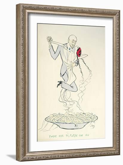 Gabriele D'Annunzio (1863-1938) Dancing with a Woman Above a Plate of Maccheroni (Colour Litho)-Sem-Framed Giclee Print