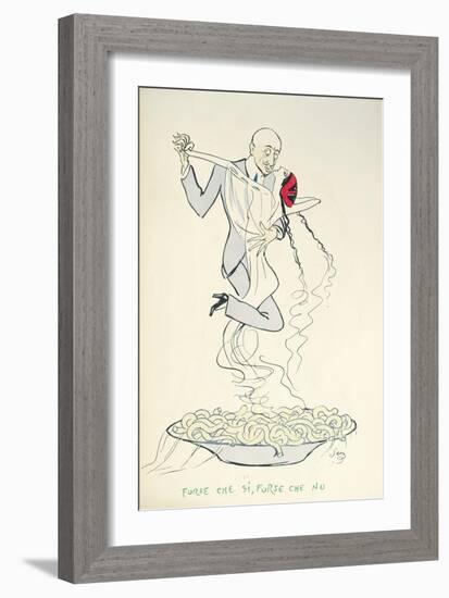 Gabriele D'Annunzio (1863-1938) Dancing with a Woman Above a Plate of Maccheroni (Colour Litho)-Sem-Framed Giclee Print