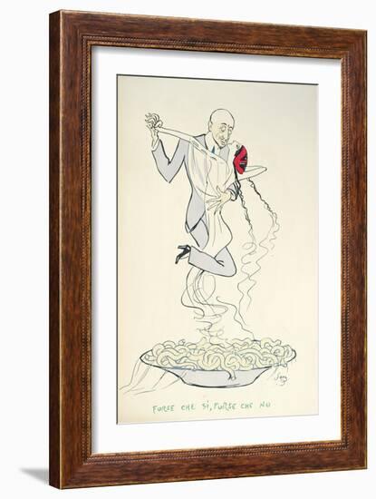 Gabriele D'Annunzio (1863-1938) Dancing with a Woman Above a Plate of Maccheroni (Colour Litho)-Sem-Framed Giclee Print