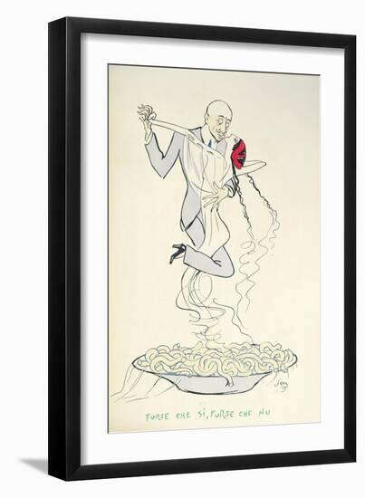 Gabriele D'Annunzio (1863-1938) Dancing with a Woman Above a Plate of Maccheroni (Colour Litho)-Sem-Framed Giclee Print