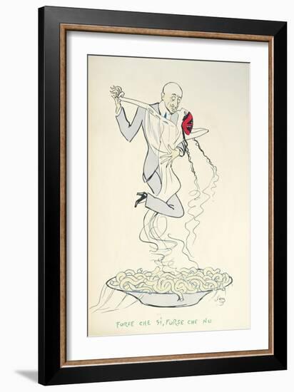 Gabriele D'Annunzio (1863-1938) Dancing with a Woman Above a Plate of Maccheroni (Colour Litho)-Sem-Framed Giclee Print