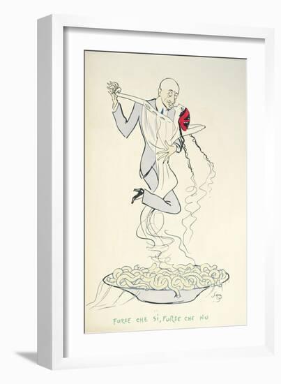 Gabriele D'Annunzio (1863-1938) Dancing with a Woman Above a Plate of Maccheroni (Colour Litho)-Sem-Framed Giclee Print