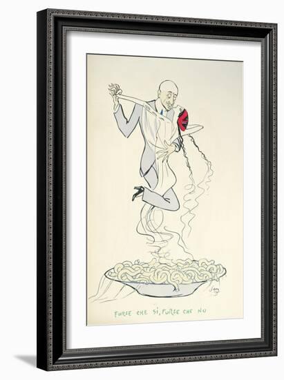 Gabriele D'Annunzio (1863-1938) Dancing with a Woman Above a Plate of Maccheroni (Colour Litho)-Sem-Framed Giclee Print