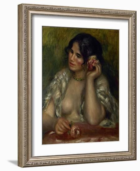 Gabrielle à la rose-Pierre-Auguste Renoir-Framed Giclee Print