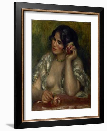 Gabrielle à la rose-Pierre-Auguste Renoir-Framed Giclee Print