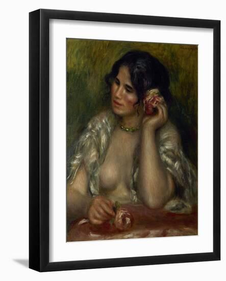 Gabrielle à la rose-Pierre-Auguste Renoir-Framed Giclee Print