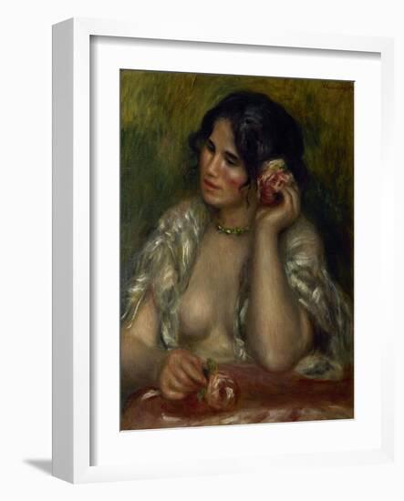 Gabrielle à la rose-Pierre-Auguste Renoir-Framed Giclee Print
