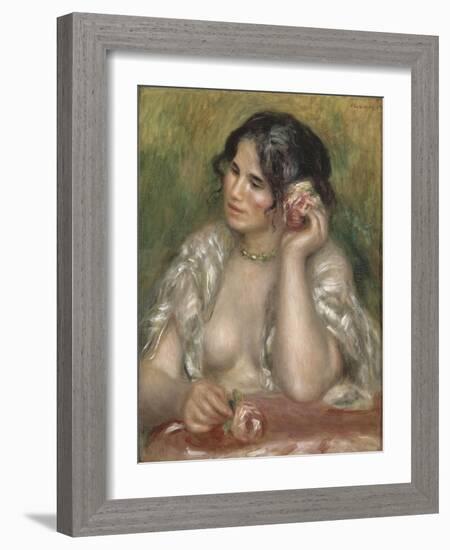 Gabrielle à la rose-Pierre-Auguste Renoir-Framed Giclee Print