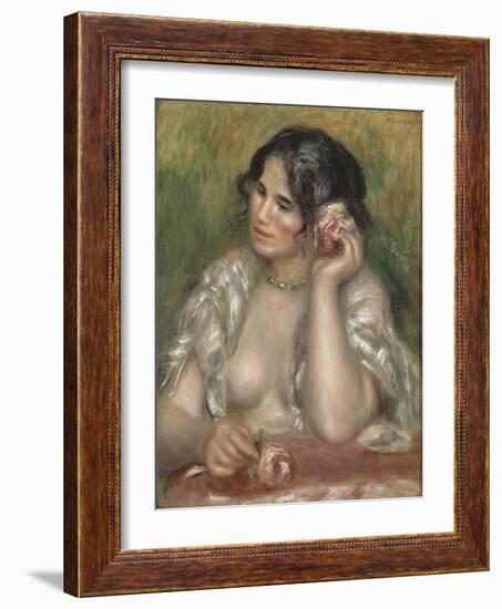 Gabrielle à la rose-Pierre-Auguste Renoir-Framed Giclee Print