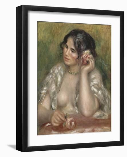 Gabrielle à la rose-Pierre-Auguste Renoir-Framed Giclee Print