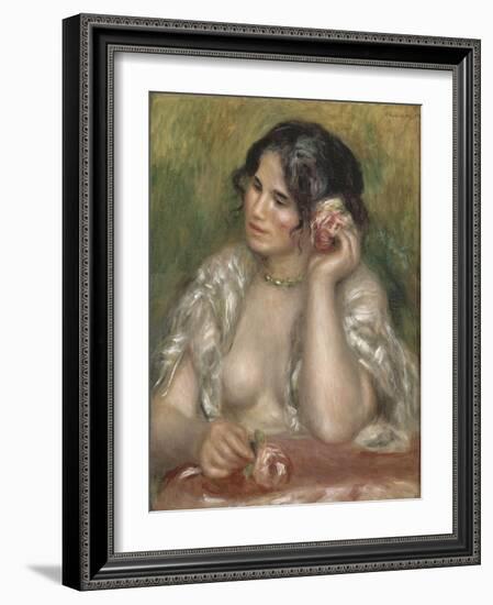 Gabrielle à la rose-Pierre-Auguste Renoir-Framed Giclee Print