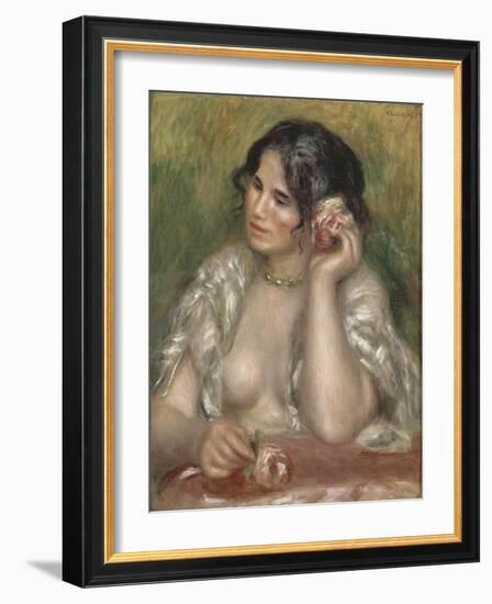 Gabrielle à la rose-Pierre-Auguste Renoir-Framed Giclee Print