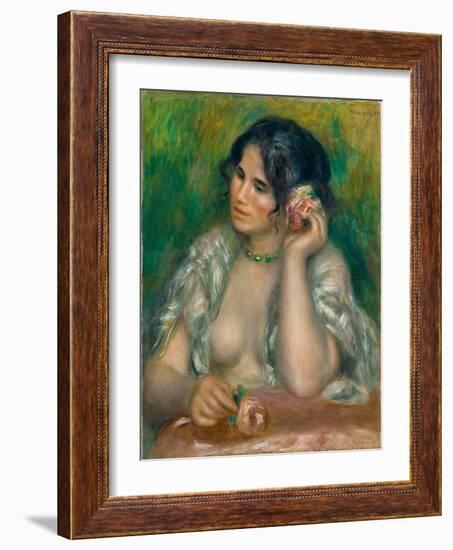 Gabrielle À La Rose-Pierre-Auguste Renoir-Framed Giclee Print