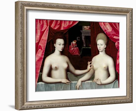 Gabrielle D'Estrées and One of Her Sisters, Duchesse De Villars--Framed Giclee Print